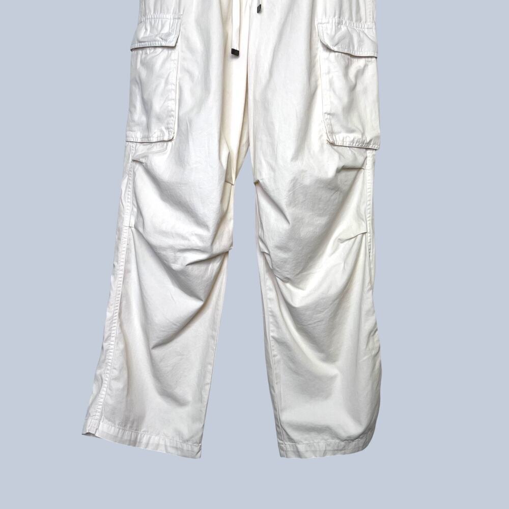 Talentless Cargo Pant Drawstring Wide Leg in Cream Casual Streetwear Women Small - Picture 9 of 16